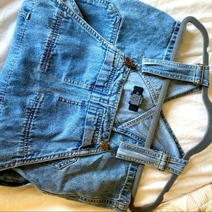 Blue Jean Overall Shorts